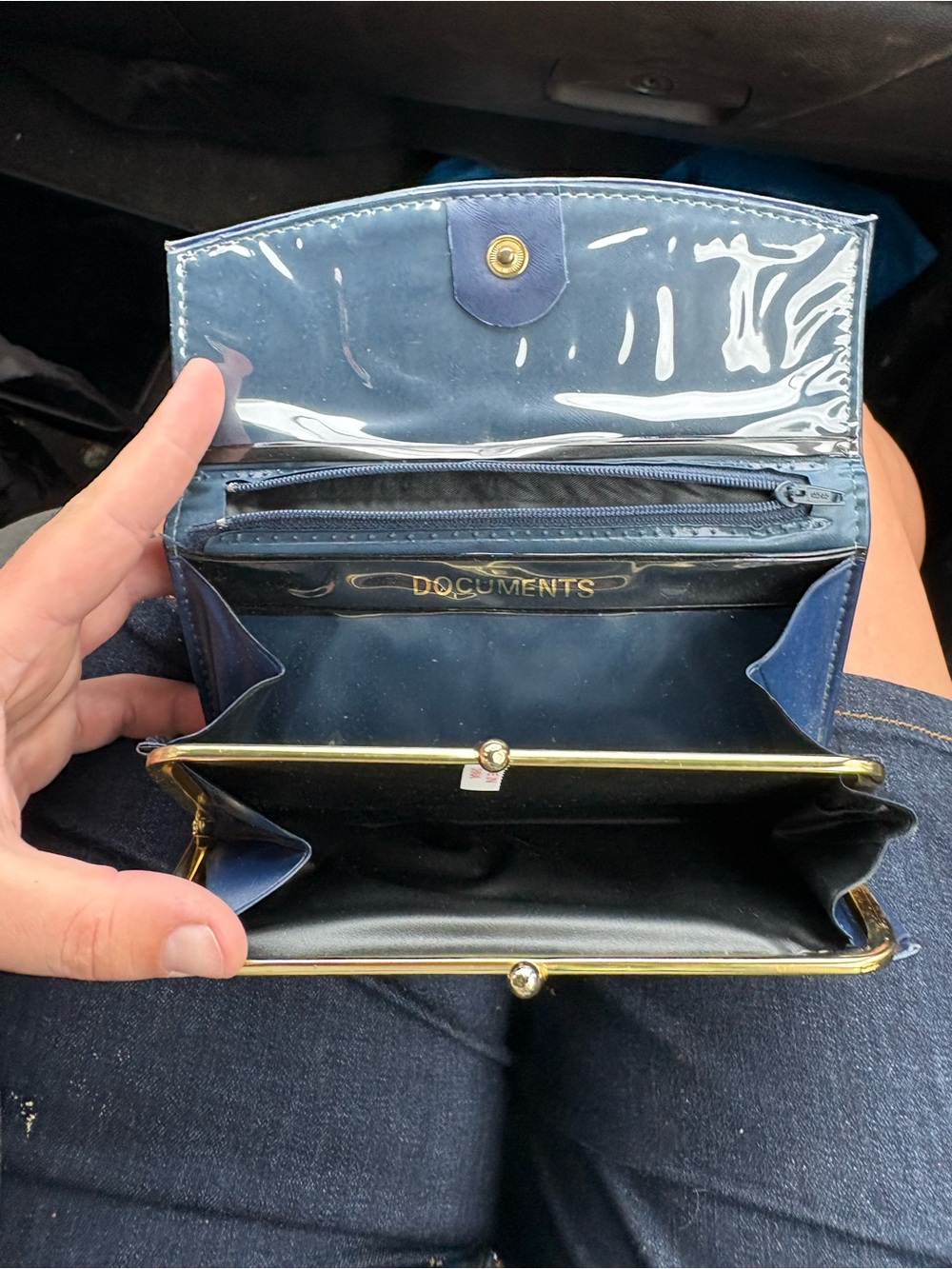 Blue Women’s Clutch Wallet with Document Pocket